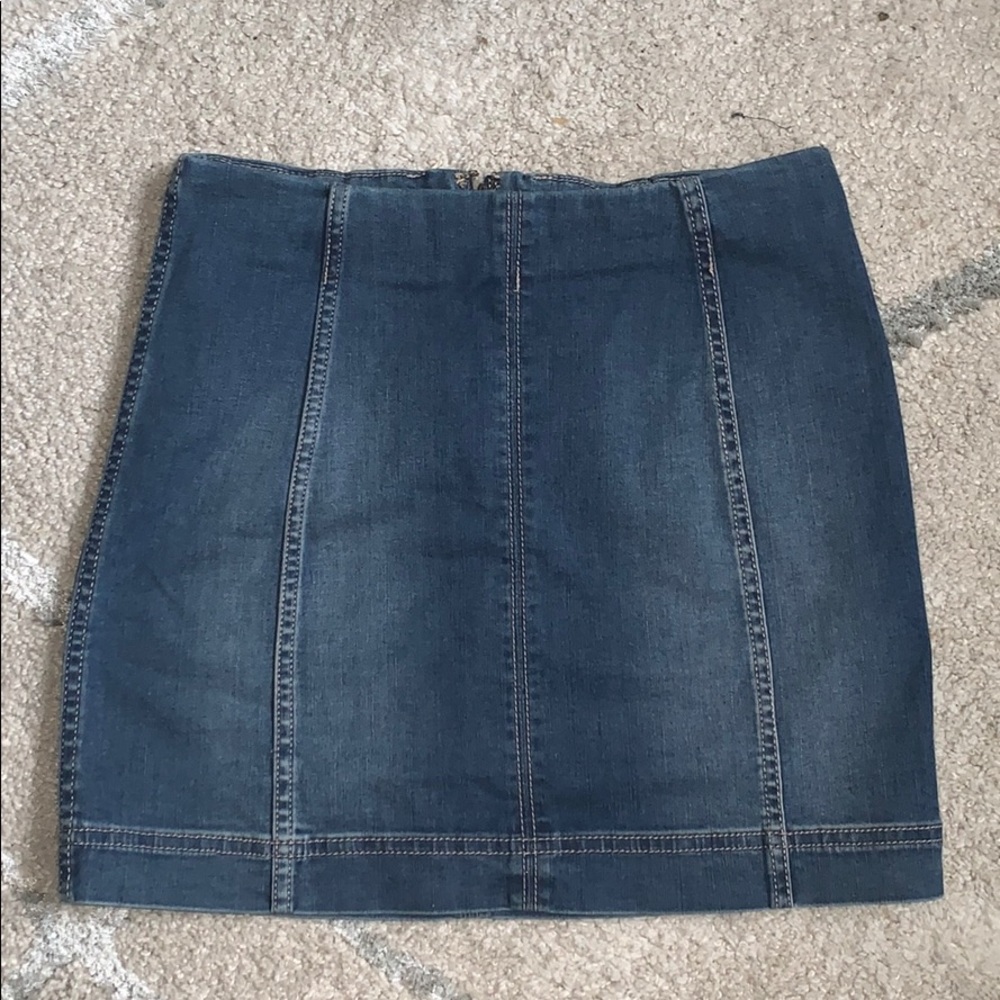 DENIM JEAN MINI PENCIL SKIRT, SOFT, FORM FITTING